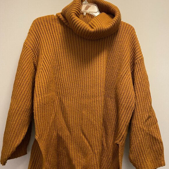 Topshop Chunky Knit‎ Sweater Turtleneck Brown Neutral Acrylic US 0-2 - Picture 4 of 7